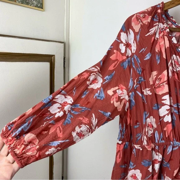 🦋Isabel Maternity Woven Floral Babydoll Top Chiffon Blouse Size XL - Picture 4 of 9